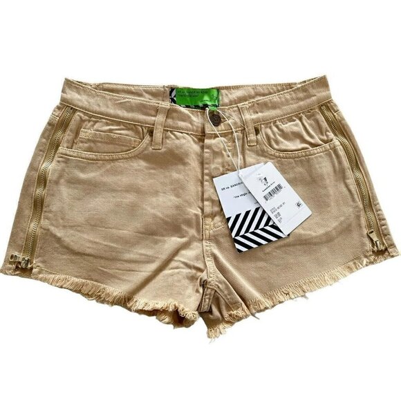 Free People X Sandrine Rose Women's Sz 27 Beige Cut Off Shorts NWT - Picture 2 of 12